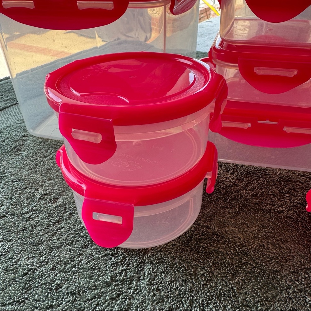 Lock & Lock Pink Food Storage Container Set of 11 - Picture 3 of 14